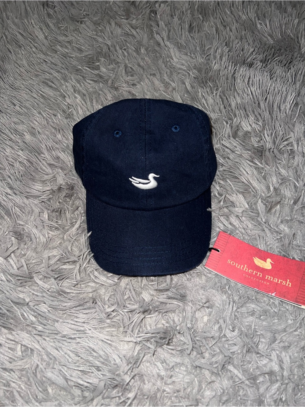 Southern Marsh Navy Cap with Tan Strap and Brass Buckle